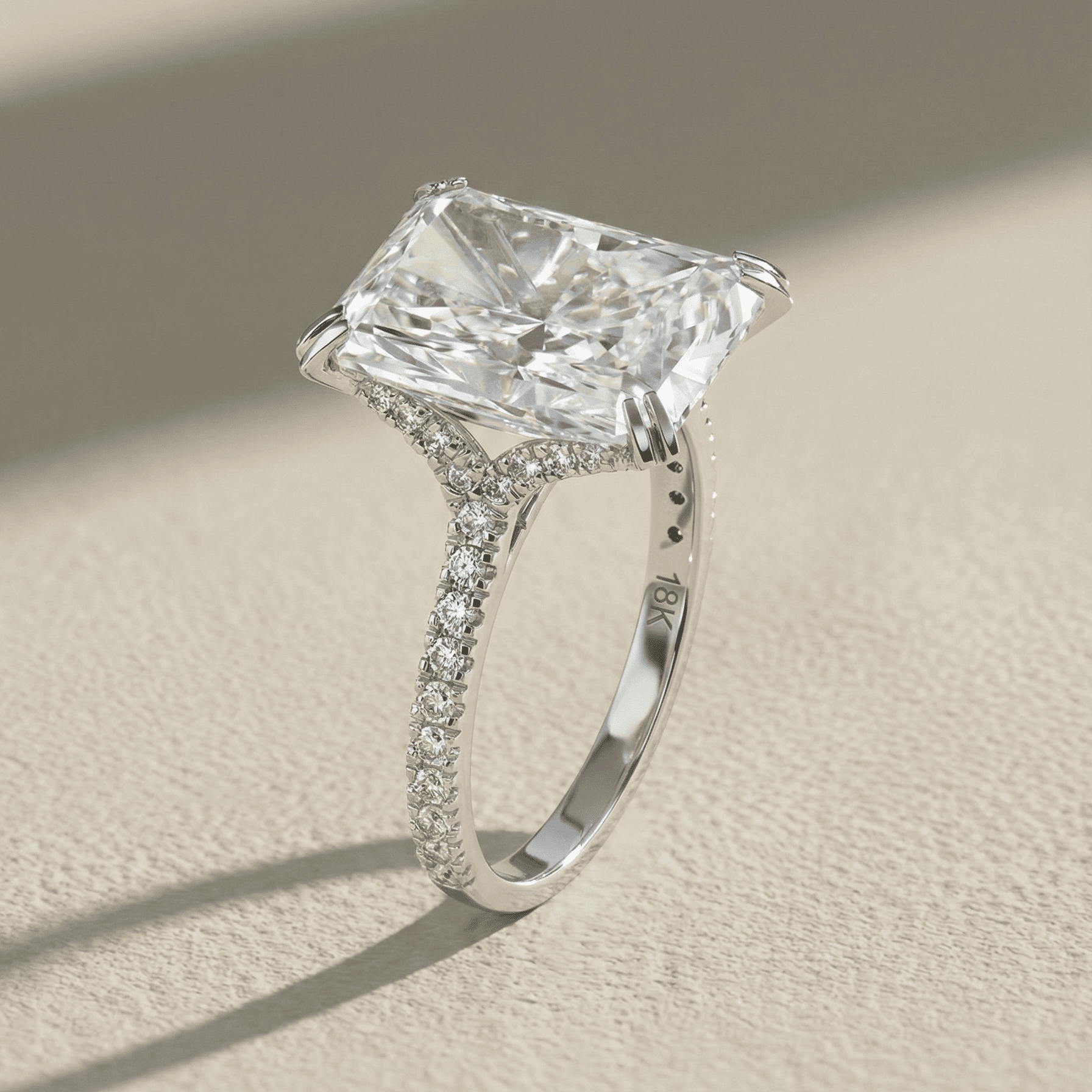 Radiant 6 Ct Big Rock Solitaire Ring – True Diamond IN