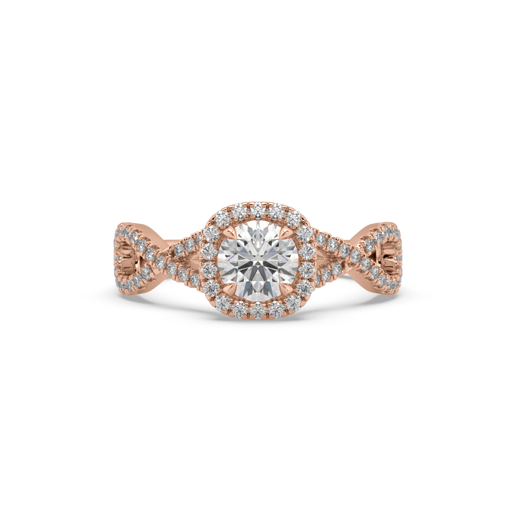 Lab Diamond Infinite Love Round Halo Solitaire Ring