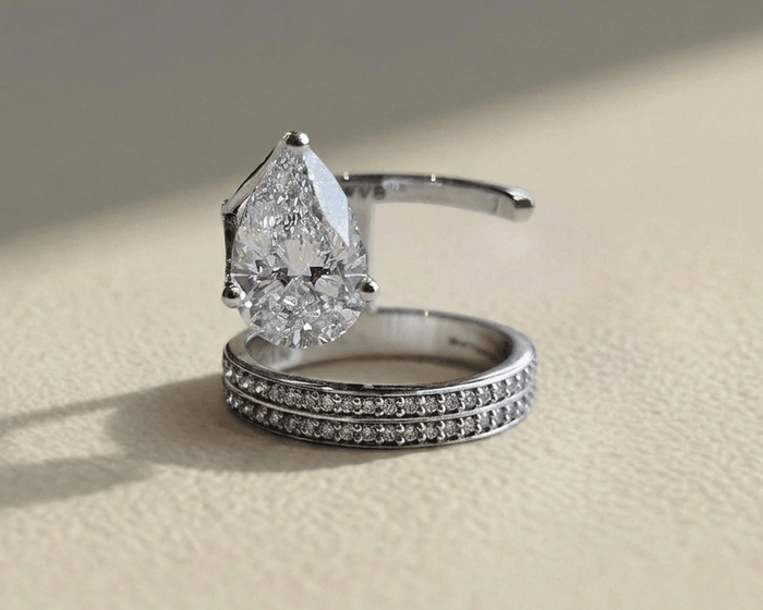 Malkin Floating Pear Eternity 2 Ct Solitaire Ring