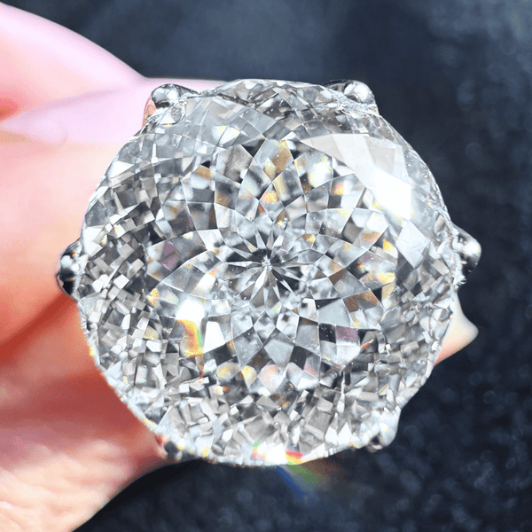 Portuguese Cut 4 Carat Big Rock Solitaire Ring