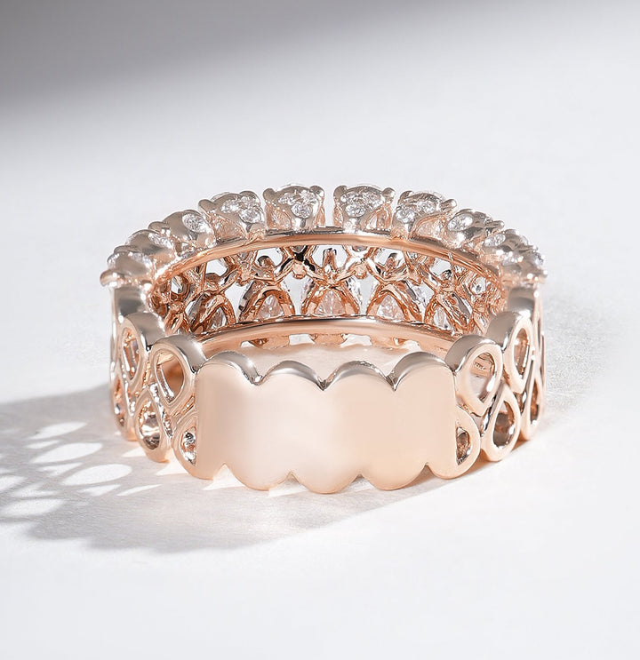 Back view highlighting the scalloped lattice gallery and polished interior.