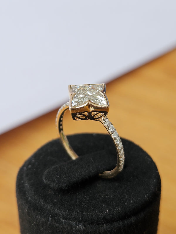 2 Ct Flora Lily Cut Solitaire Ring