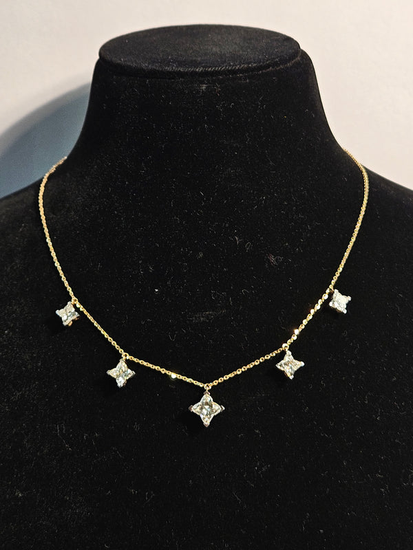 5.9 Ct Bloom Lily Cut Necklace