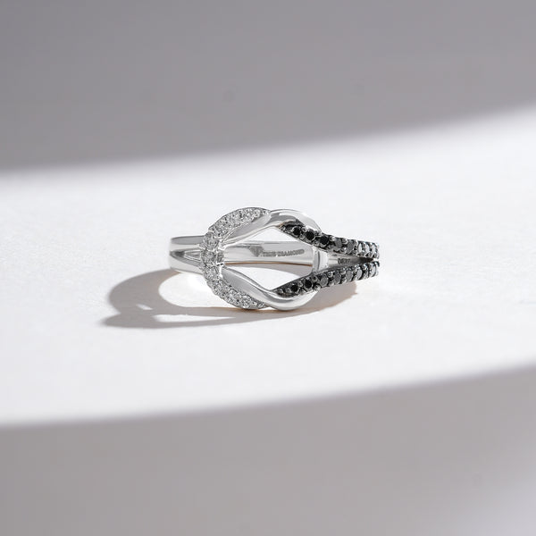 Black Diamond Interlocked Ring