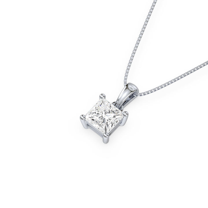 Lab Diamond Pretty Princess 1 Ct Solitaire Pendant