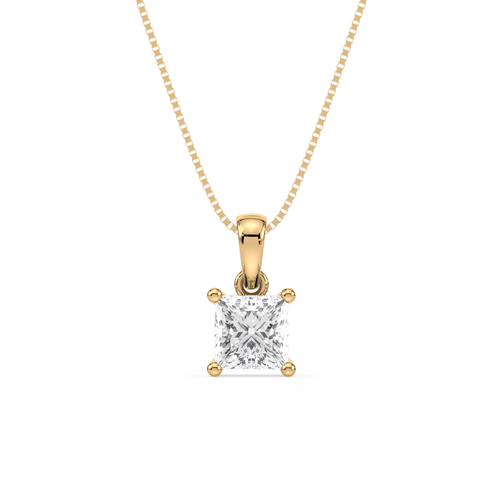 Lab Diamond Pretty Princess 1 Ct Solitaire Pendant