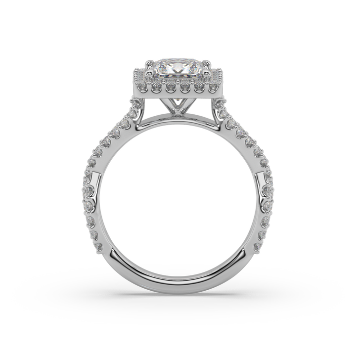 Lab Diamond Twisted Princess Halo Engagement Ring