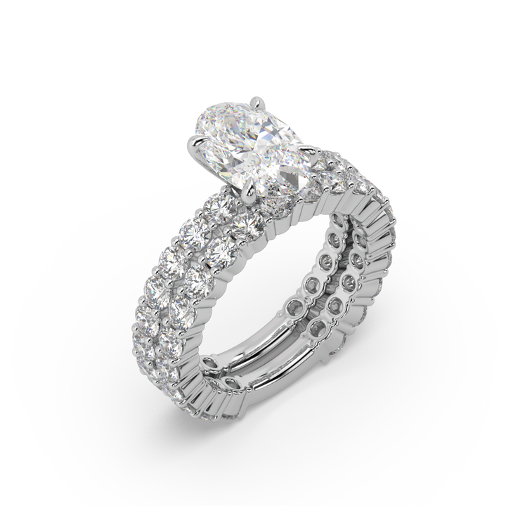 Lab Diamond Stackable Oval 2 Ct Solitaire Ring