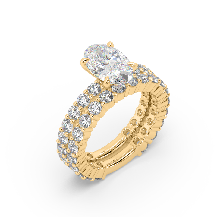 Lab Diamond Stackable Oval 2 Ct Solitaire Ring