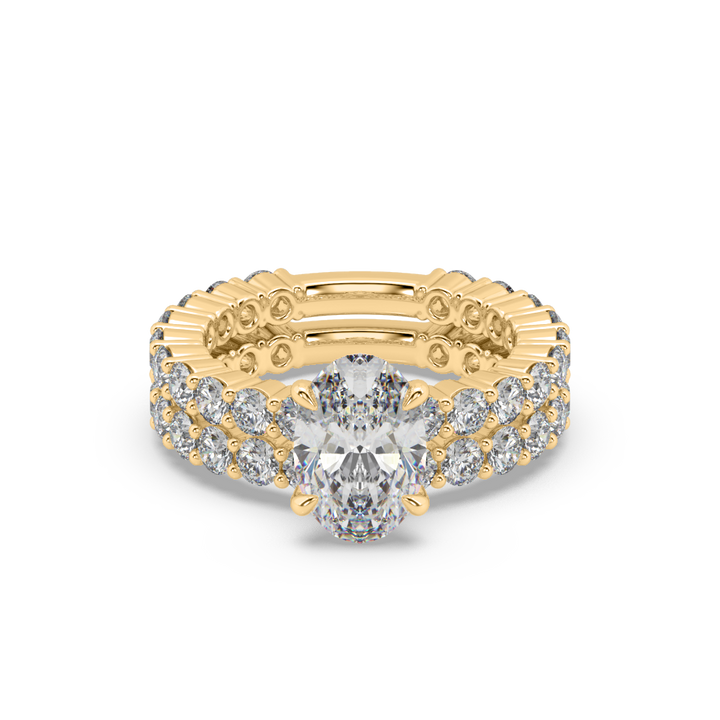 Lab Diamond Stackable Oval 2 Ct Solitaire Ring