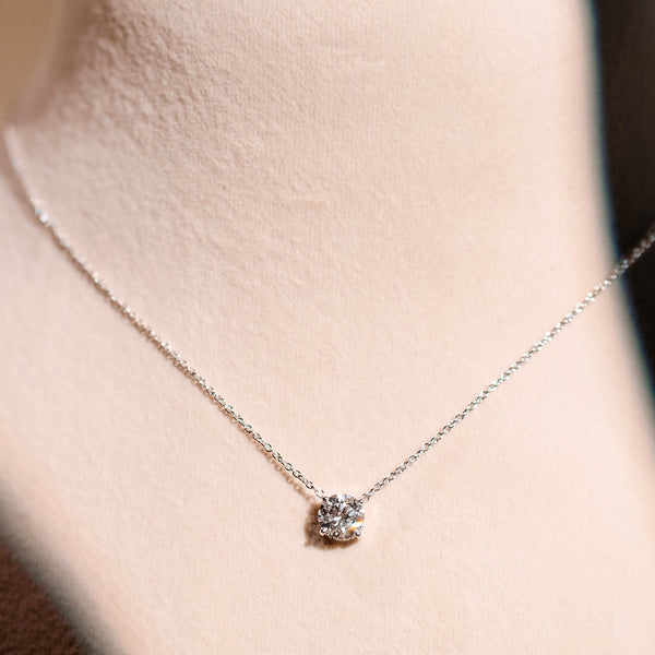 1Ct Round Silent Wish Pendant