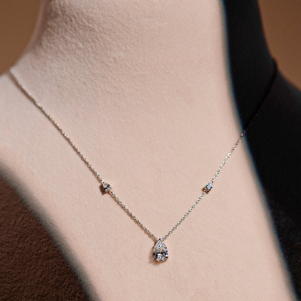 Sparkling Dew 3 CT Pear Pendant