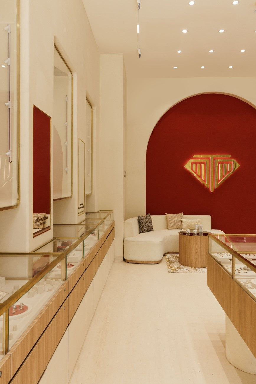 True Diamond showroom interior with ring display counters and seating area