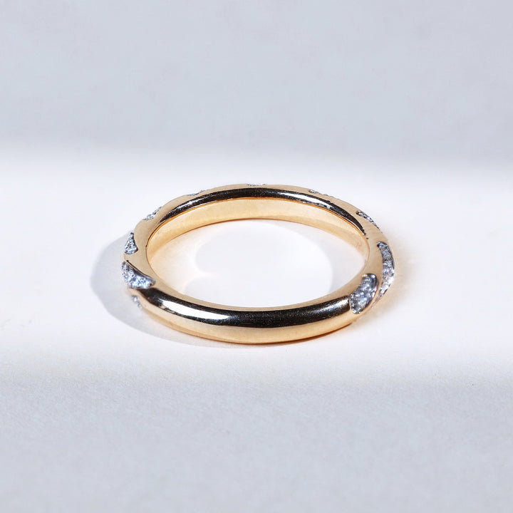 Back view of Golden Strip Dailywear Ring highlighting plain gold finish.