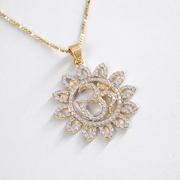 Golden Om Diamond Pendant