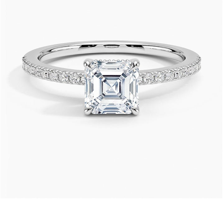 Radiant Glory 1 Carat Asscher Solitaire Ring