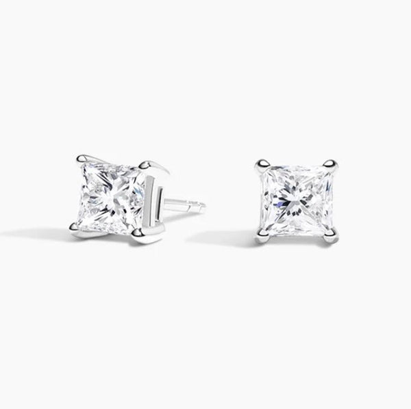 Princess Diamond Stud Earrings (1 Carat Each)