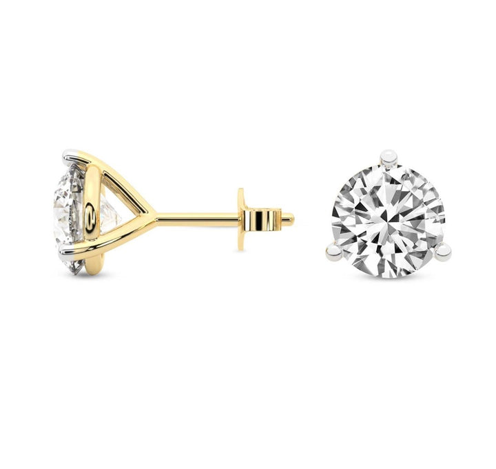 Martini Diamond Stud Earrings (1 Carat Each)