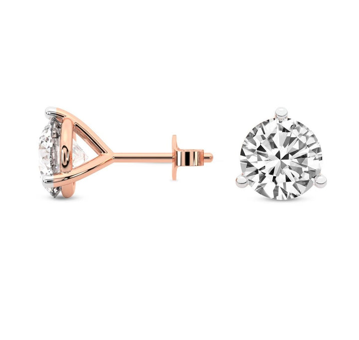 Martini Diamond Stud Earrings (1 Carat Each)