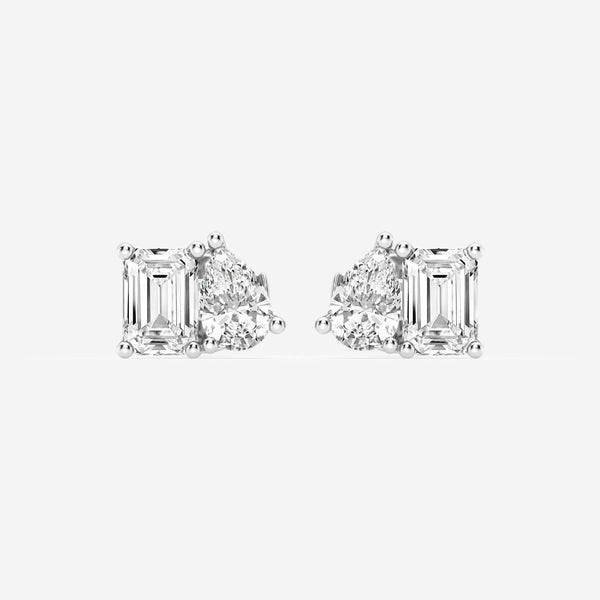 Toi-et-moi Dual Solitaire Stud Earrings (2 carats)