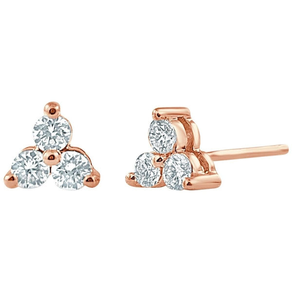 Round Triangle Diamond stud Earrings (1.2 carats)