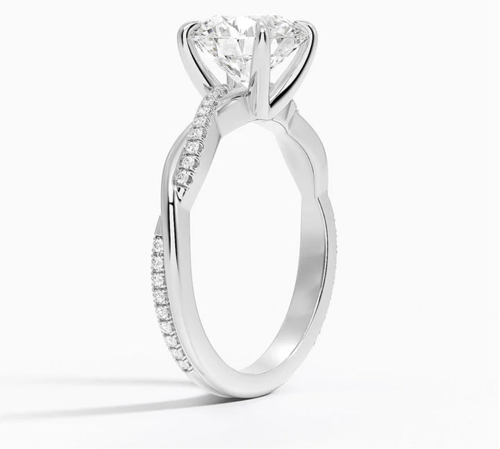 Twisted Love 2 Carat Round Solitaire Ring