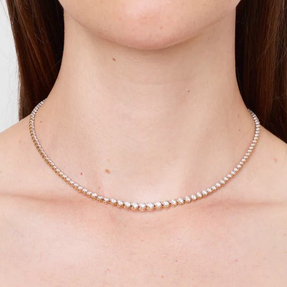 Graduating 14.3 carats Dainty Tennis Necklace
