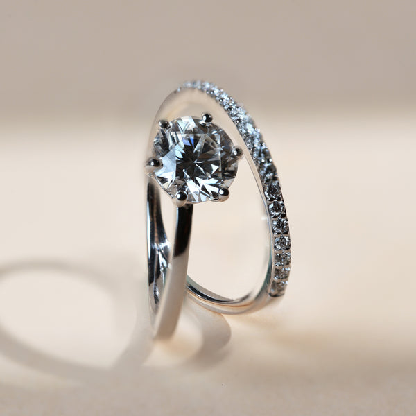 Studded Glint 1 Ct Solitaire Ring