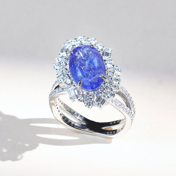 Azure Crest Cocktail Ring