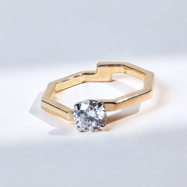 Hexa 0.7 Ct Solitaire Ring