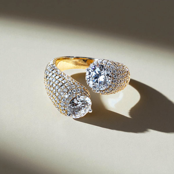Open Minded 3.8 Ct Toi-et-Moi Cocktail Ring