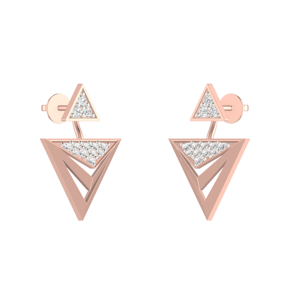 Shiny Triangular Diamond Earrings