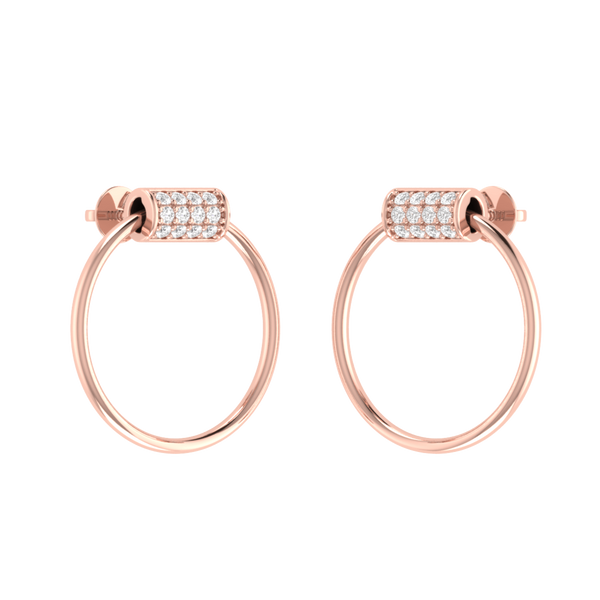Sparkling Circle Diamond Earrings