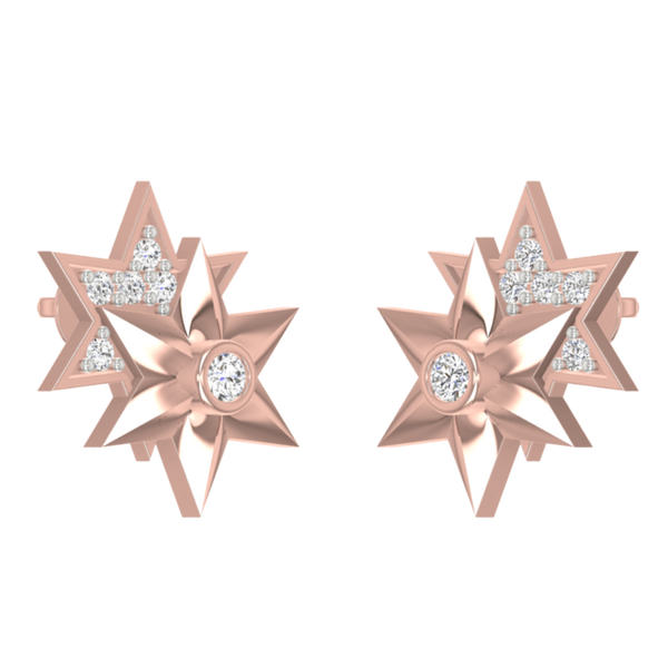 Traditional Star Diamond Earrings