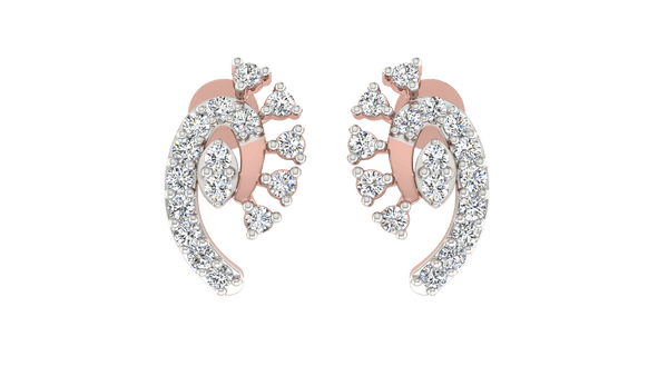Tiny Edgy Diamond Earrings