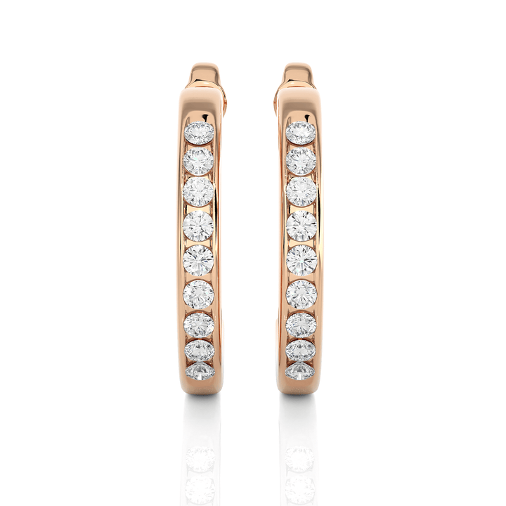 Shimmering Half Loop Diamond Earrings