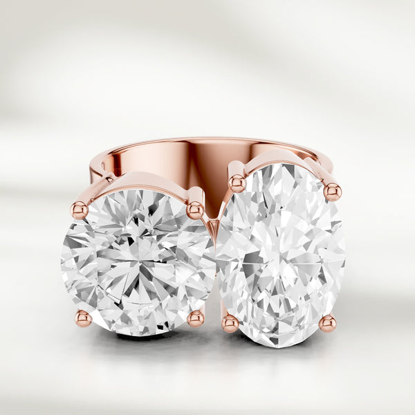 6 Ct Noelle Round and Oval Toi Et Moi Ring