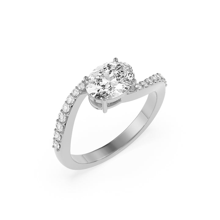 Intersecting Curve Lab Diamond Oval 1 Ct Ring