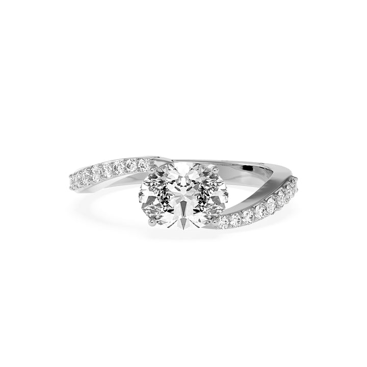 Intersecting Curve Lab Diamond Oval 1 Ct Ring