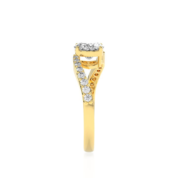 Intersecting Curve Lab Diamond Oval 1 Ct Ring