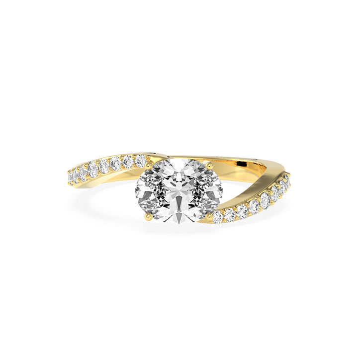 Intersecting Curve Lab Diamond Oval 1 Ct Ring