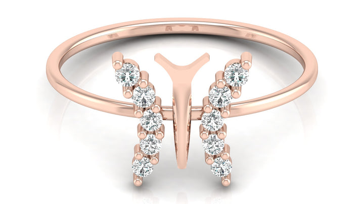 Simple Butterfly Lab Diamond Ring