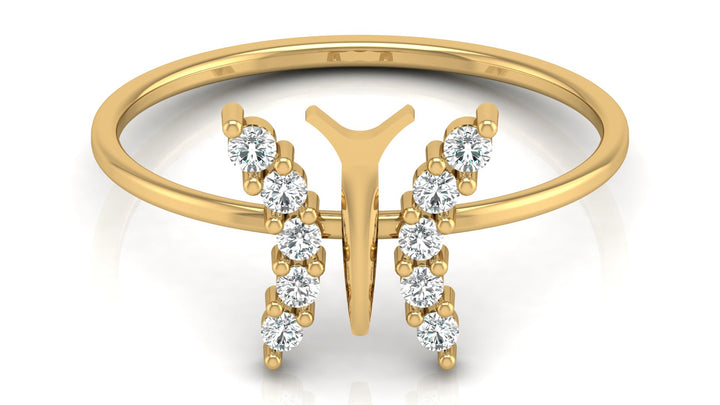 Simple Butterfly Lab Diamond Ring