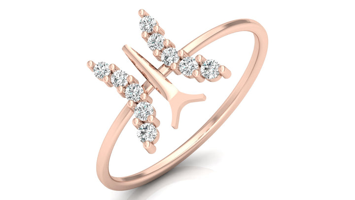 Simple Butterfly Lab Diamond Ring