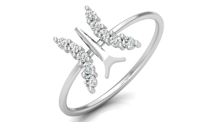 Simple Butterfly Lab Diamond Ring