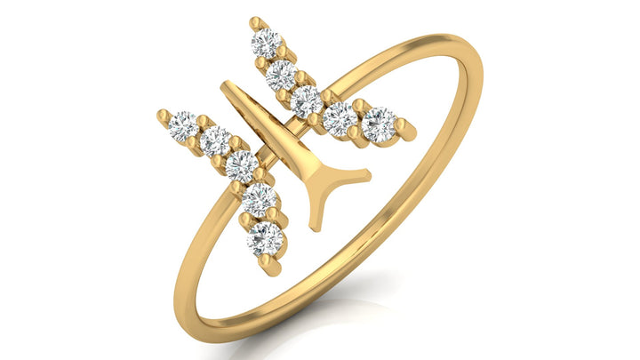 Simple Butterfly Lab Diamond Ring