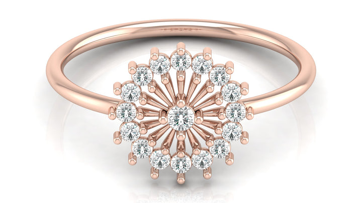 Fiery Caral Lab Diamond Ring