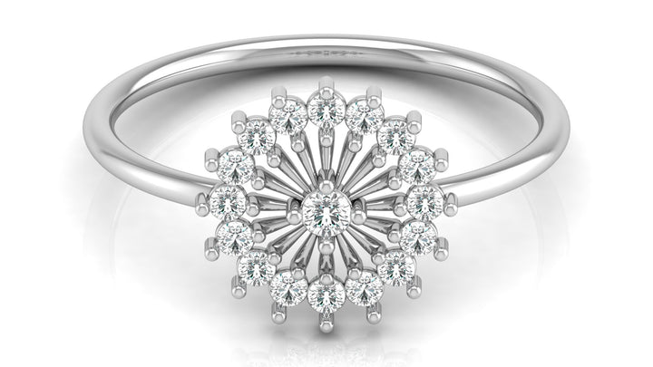 Fiery Caral Lab Diamond Ring