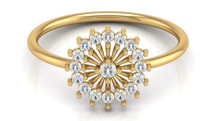 Fiery Caral Lab Diamond Ring