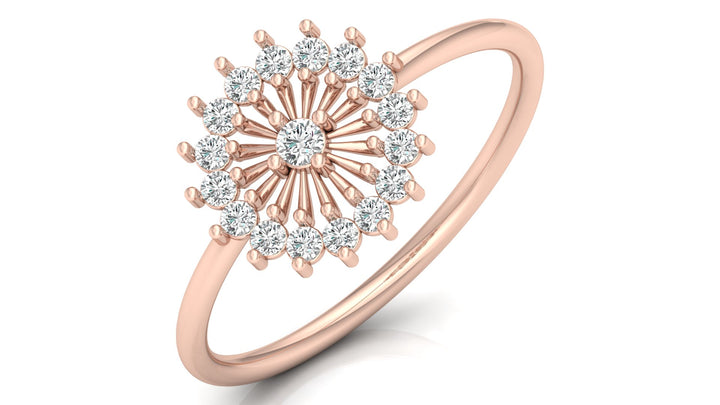 Fiery Caral Lab Diamond Ring